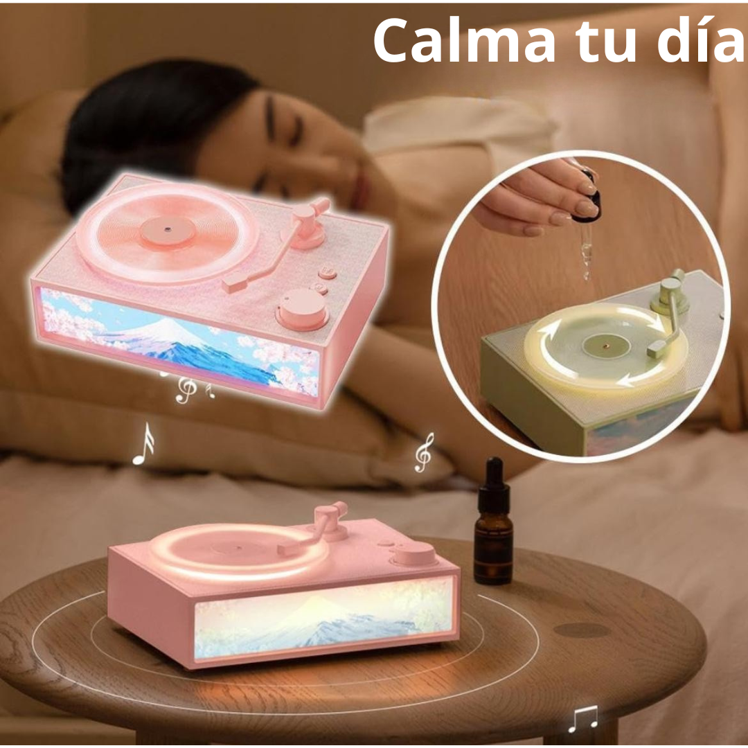 Altavoz Bluetooth vintage 3 en 1: música, luz y aromaterapia